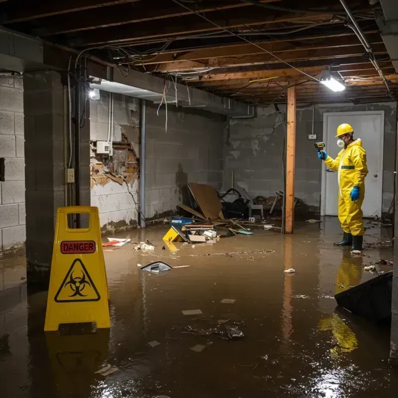 Flooded Basement Electrical Hazard in Winchester, OH Property