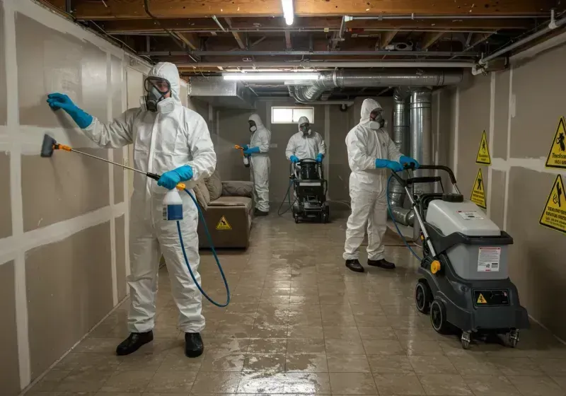 Basement Moisture Removal and Structural Drying process in Winchester, OH